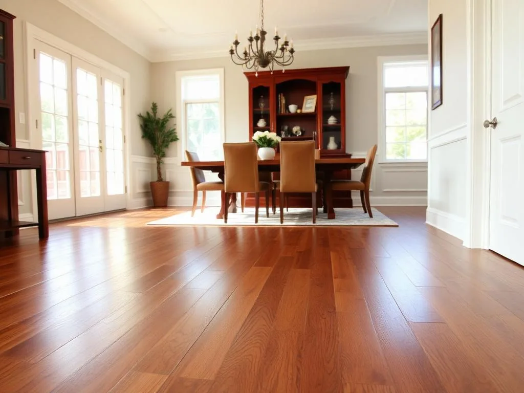 Hardwood flooring installed in an Annapolis dining room